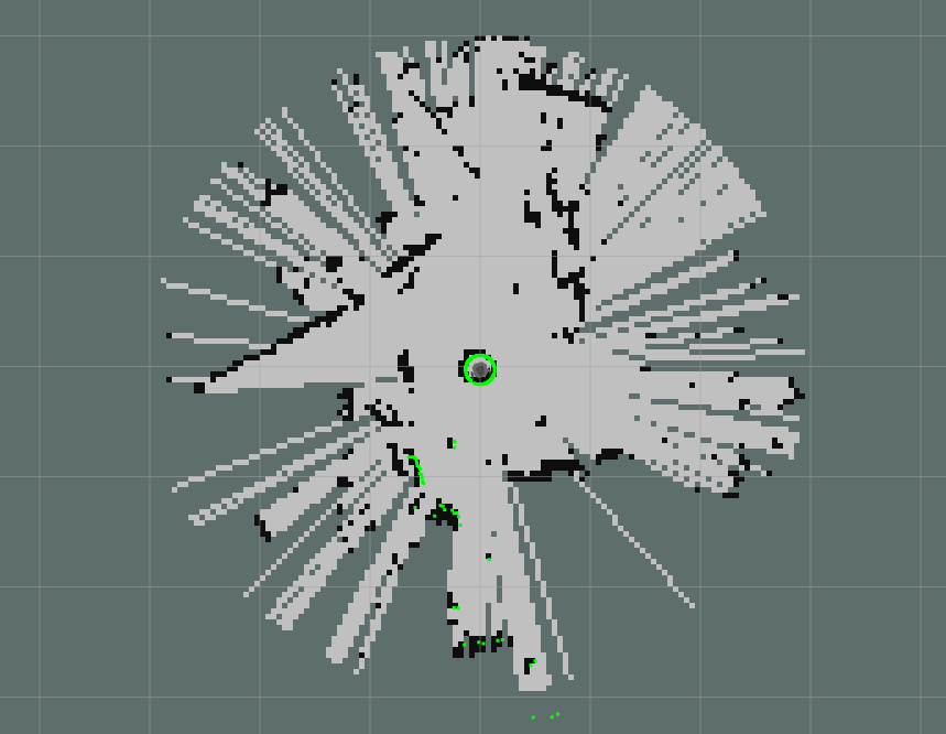 An occupancy grid map of a room generated by SLAM